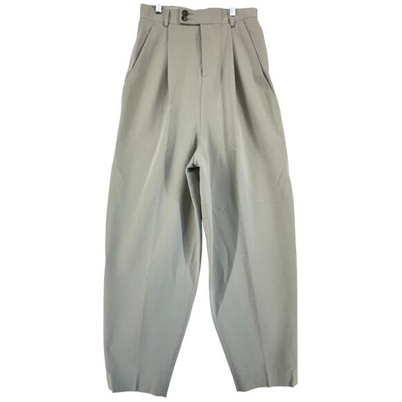 ASOS Design Sage Green Pleated Wide Leg Trousers Women’s W28 L30 High Rise Pants - Picture 1 of 7